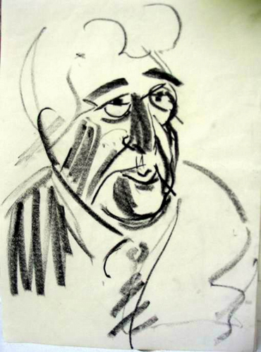 Fusain sur papier 1968 -  Prof. Bergougnan
